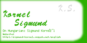 kornel sigmund business card